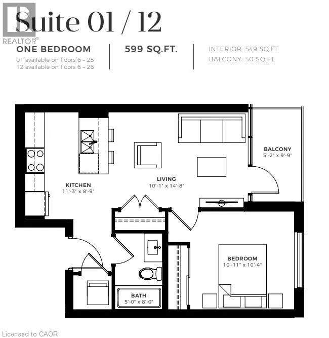 Apartment for rent: 108 Garment Street Unit# 1401, Kitchener, Ontario N2G 0E2