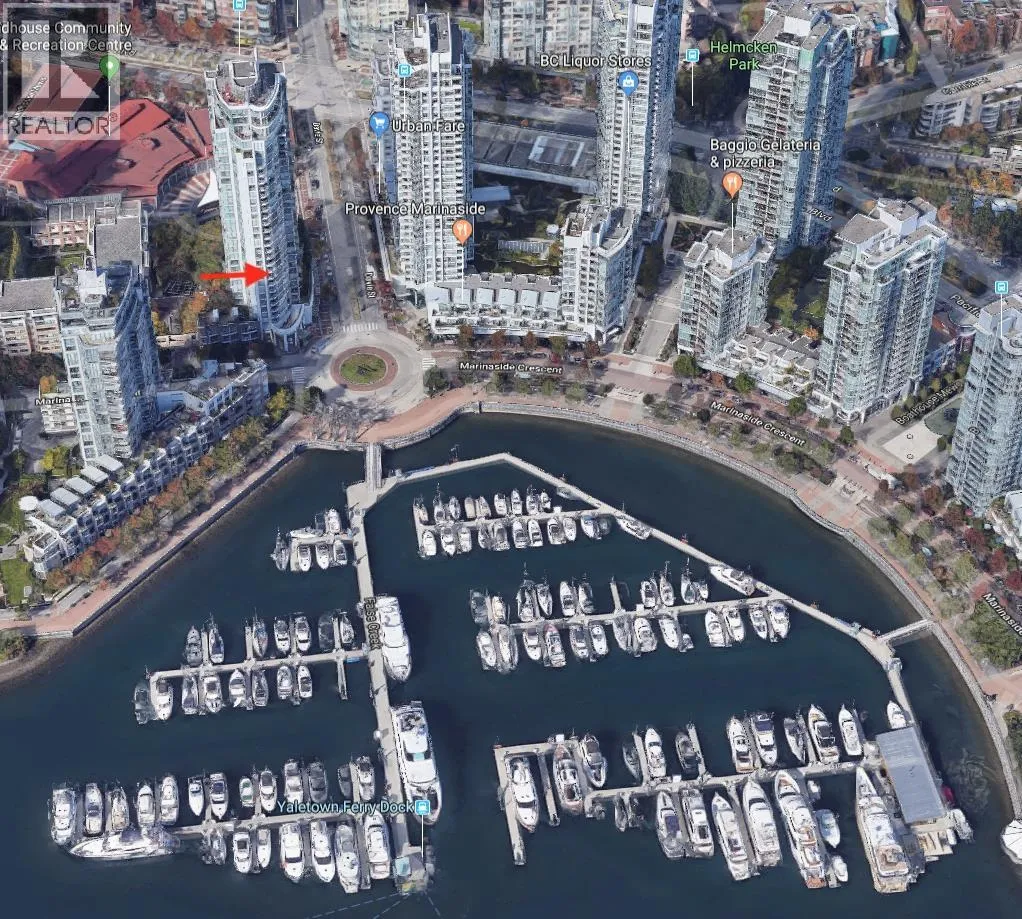 Apartment for rent: 1105 1201 Marinaside Crescent, Vancouver, British Columbia V6Z 2V2