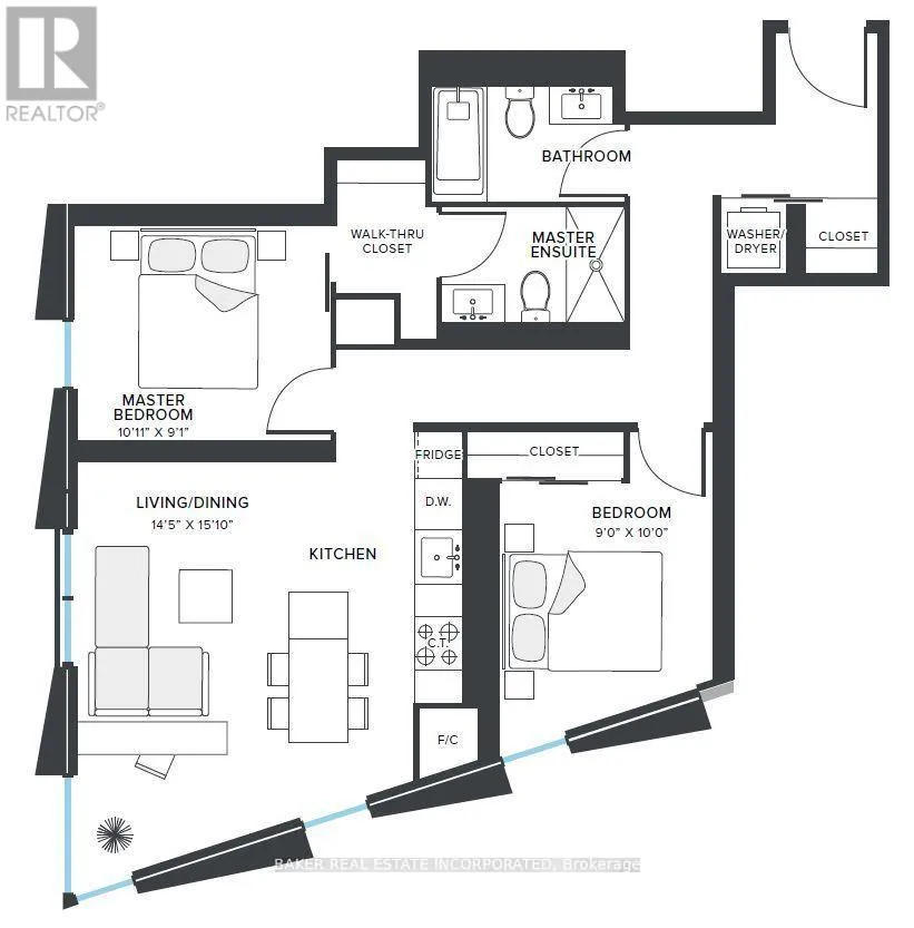 Apartment for rent: 1302 - 181 Mill Street, Toronto, Ontario M5A 1C8