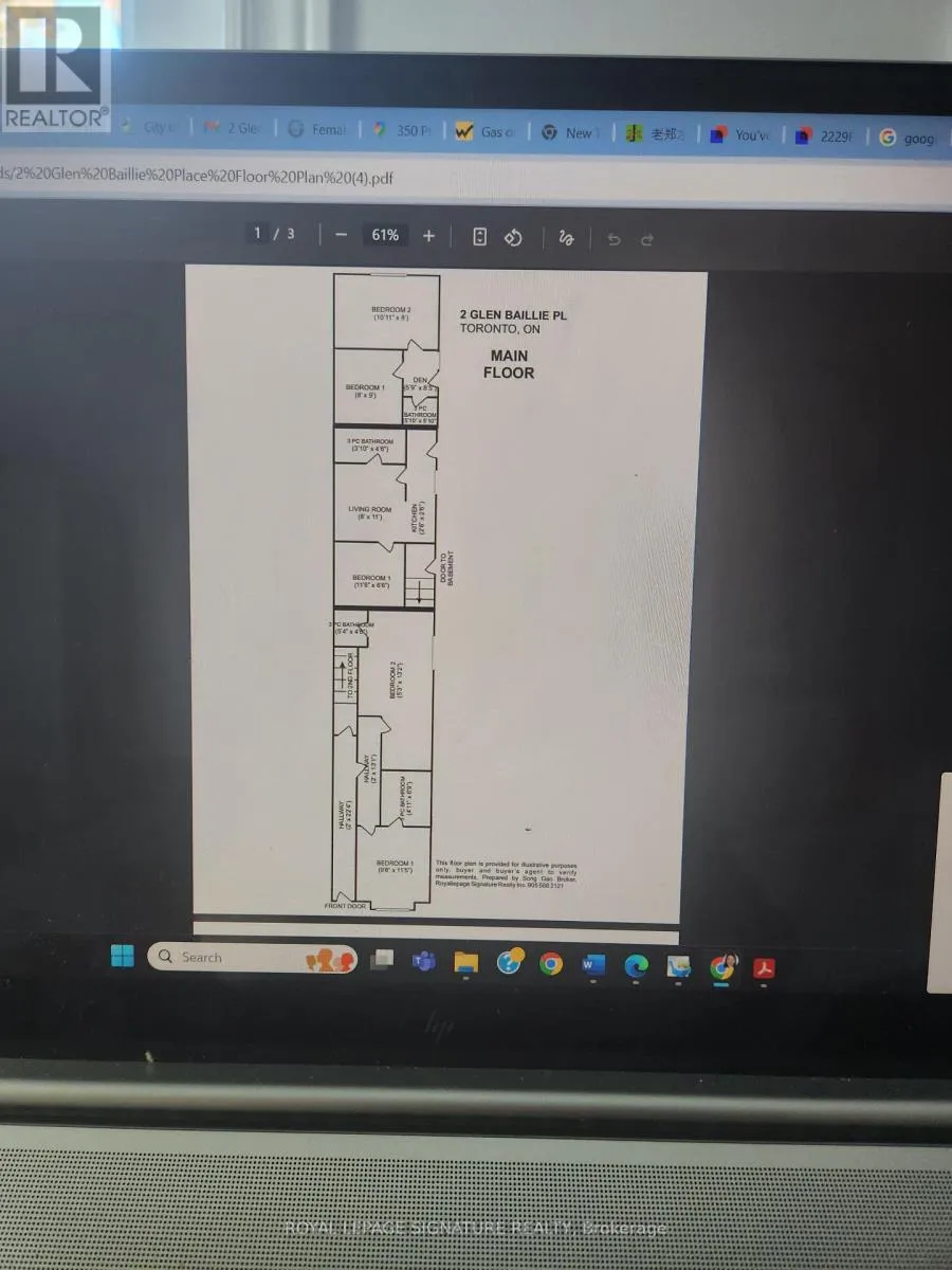 Row / Townhouse for rent: 2 Glen Baillie Place N, Toronto, Ontario M5T 1J5