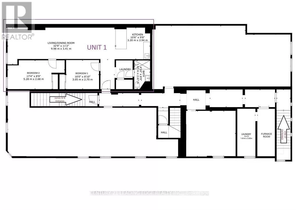 Apartment for rent: 201 - 113 James Street N, Hamilton, Ontario L8R 2K6