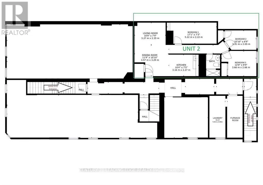Apartment for rent: 202 - 113 James Street N, Hamilton, Ontario L8R 2K6