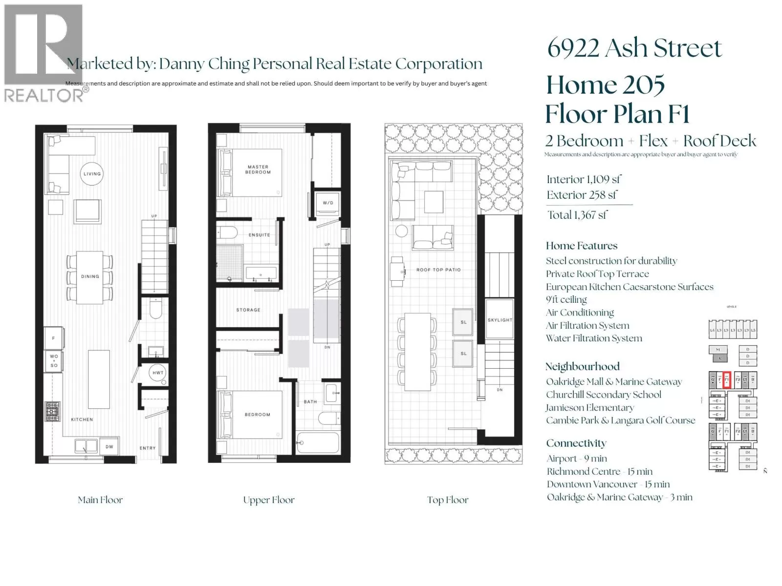 Row / Townhouse for rent: 205 6922 Ash Street, Vancouver, British Columbia V6P 3K4