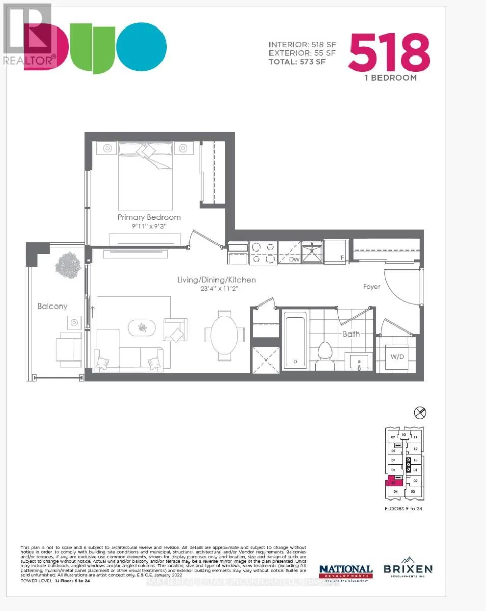 Apartment for rent: 2205 - 260 Malta Avenue, Brampton, Ontario L6Y 6L7