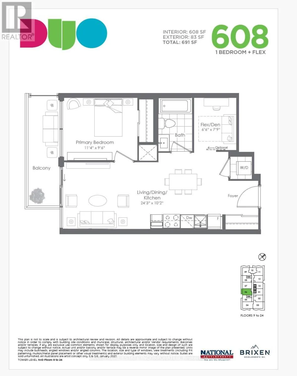 Apartment for rent: 2306 - 260 Malta Avenue, Brampton, Ontario L6Y 6L7