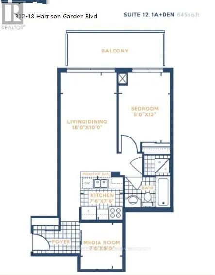 Apartment for rent: 312 - 18 Harrison Garden Boulevard, Toronto, Ontario M2N 7J6