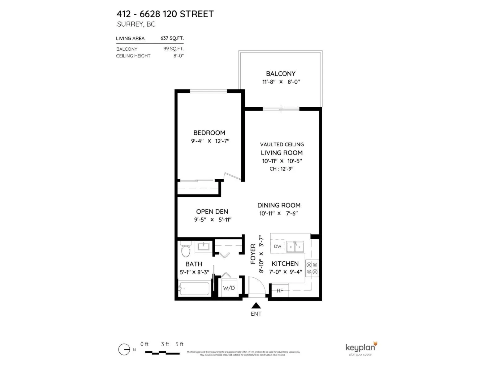 Apartment for rent: 412 6628 120 Street, Surrey, British Columbia V3W 1T7