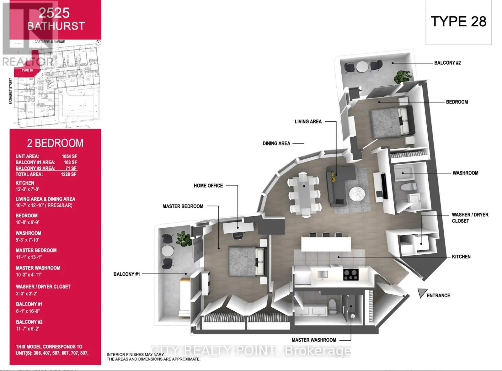 Apartment for rent: 507 - 2525 Bathurst Street, Toronto, Ontario M6B 2Y9