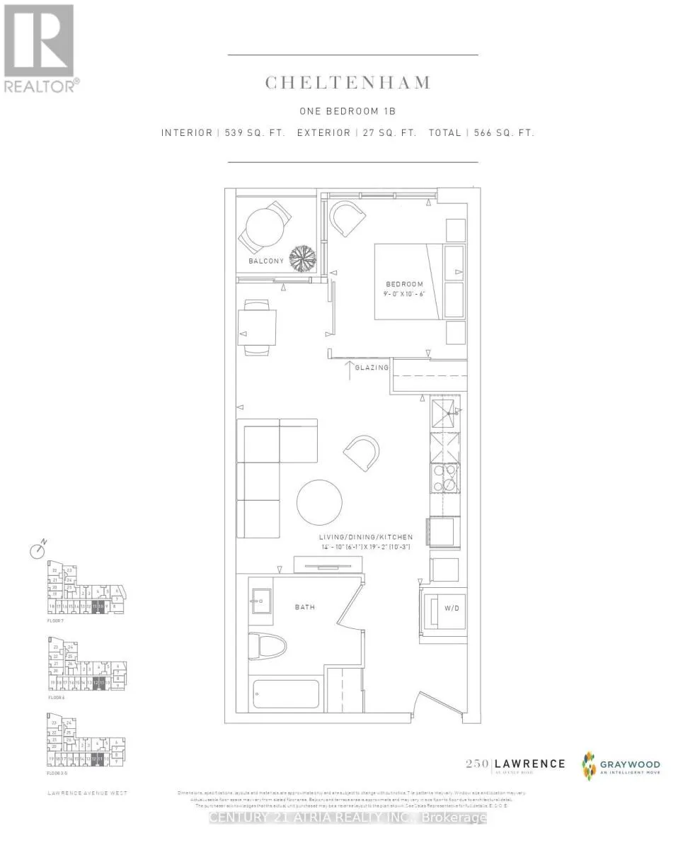 Apartment for rent: 612 - 250 Lawrence Avenue W, Toronto, Ontario M5M 1B1