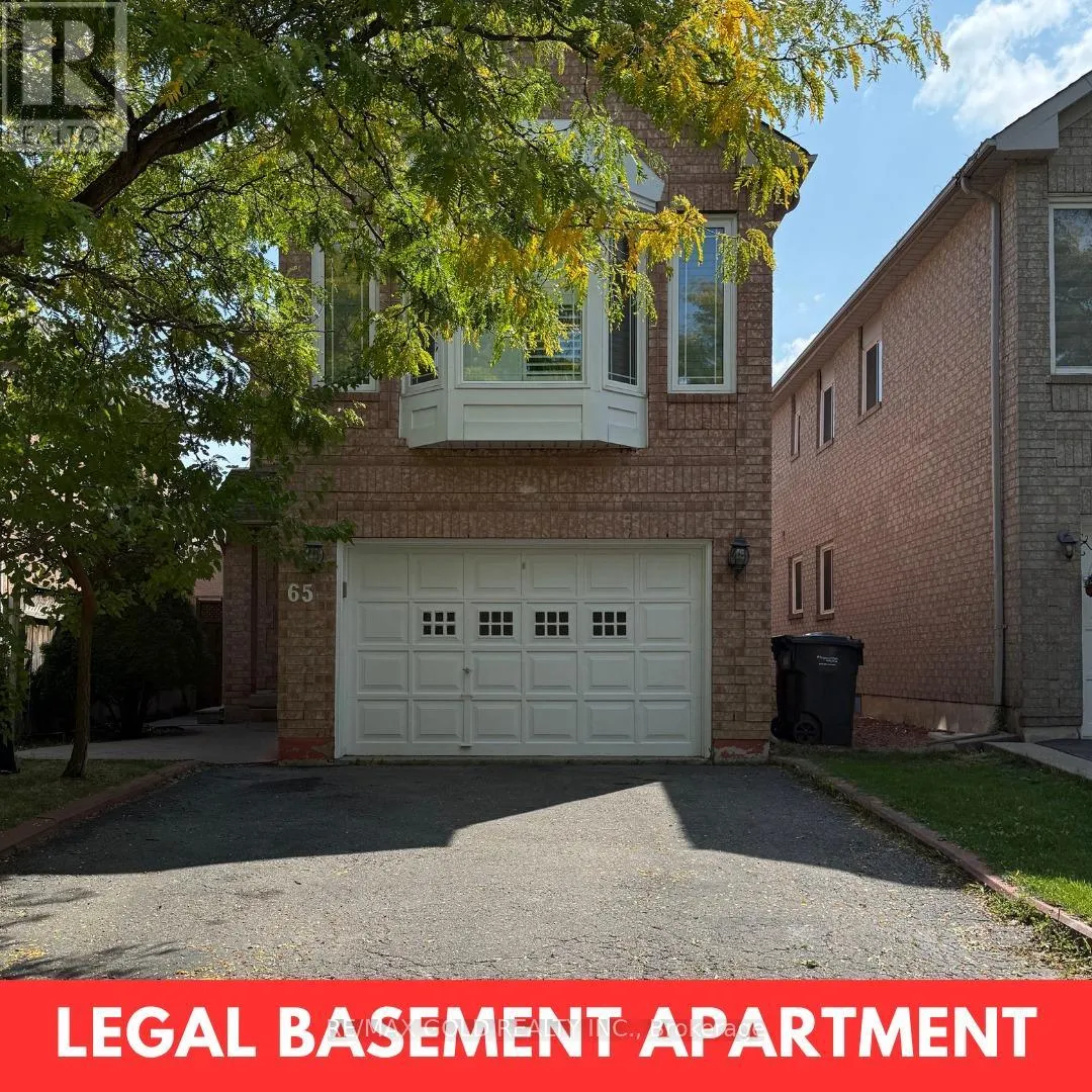 House for rent: 65 Cedarwood Crescent S, Brampton, Ontario L6X 4J9