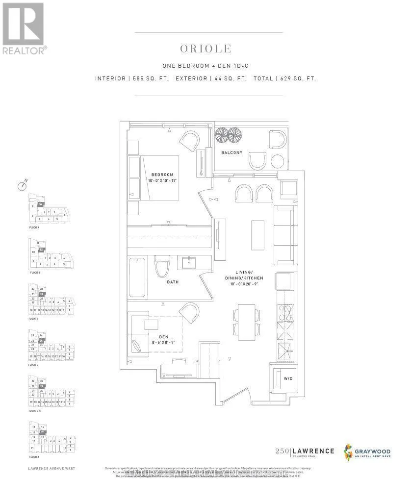 Apartment for rent: 910 - 250 Lawrence Avenue W, Toronto, Ontario M5M 1B1