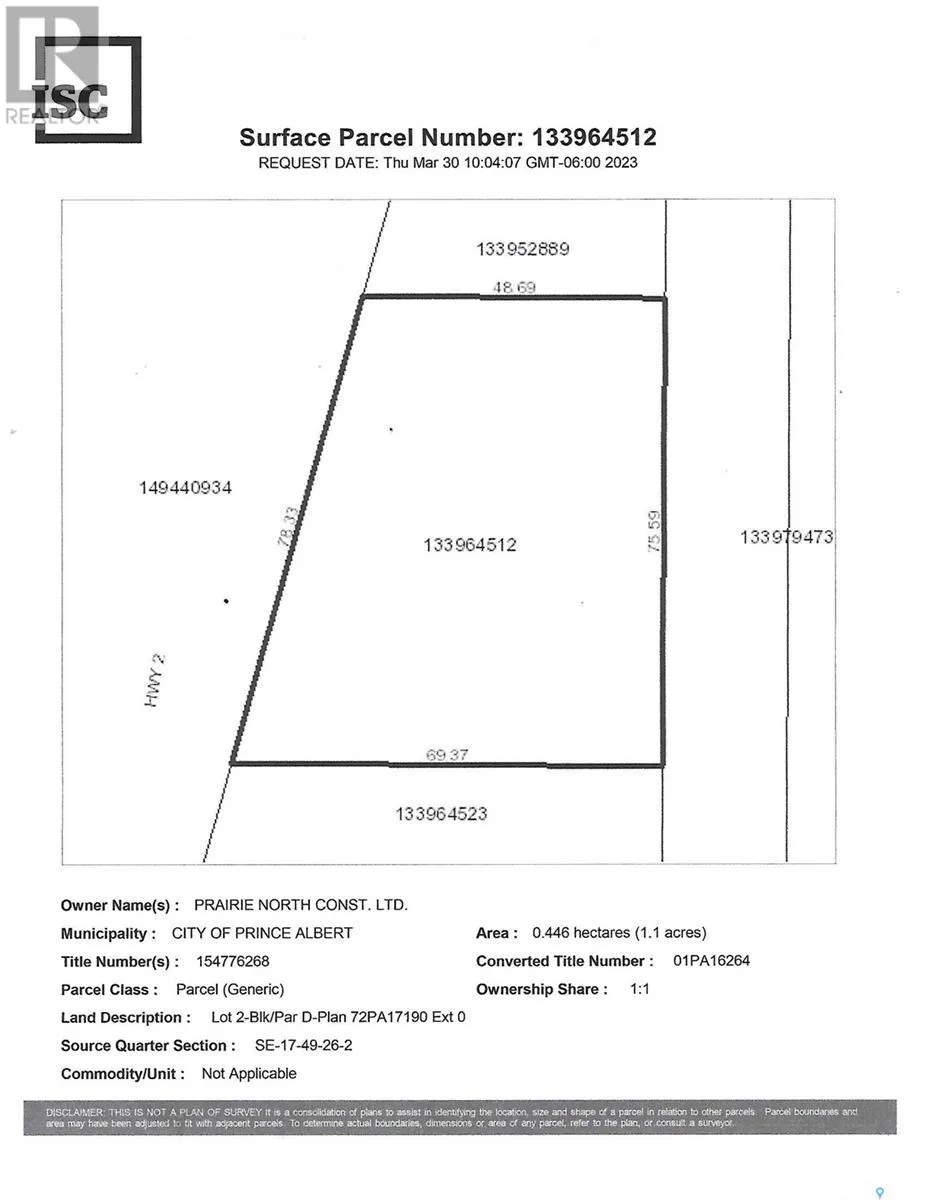 Hwy 2 North, Prince Albert, Saskatchewan S6V 5R3