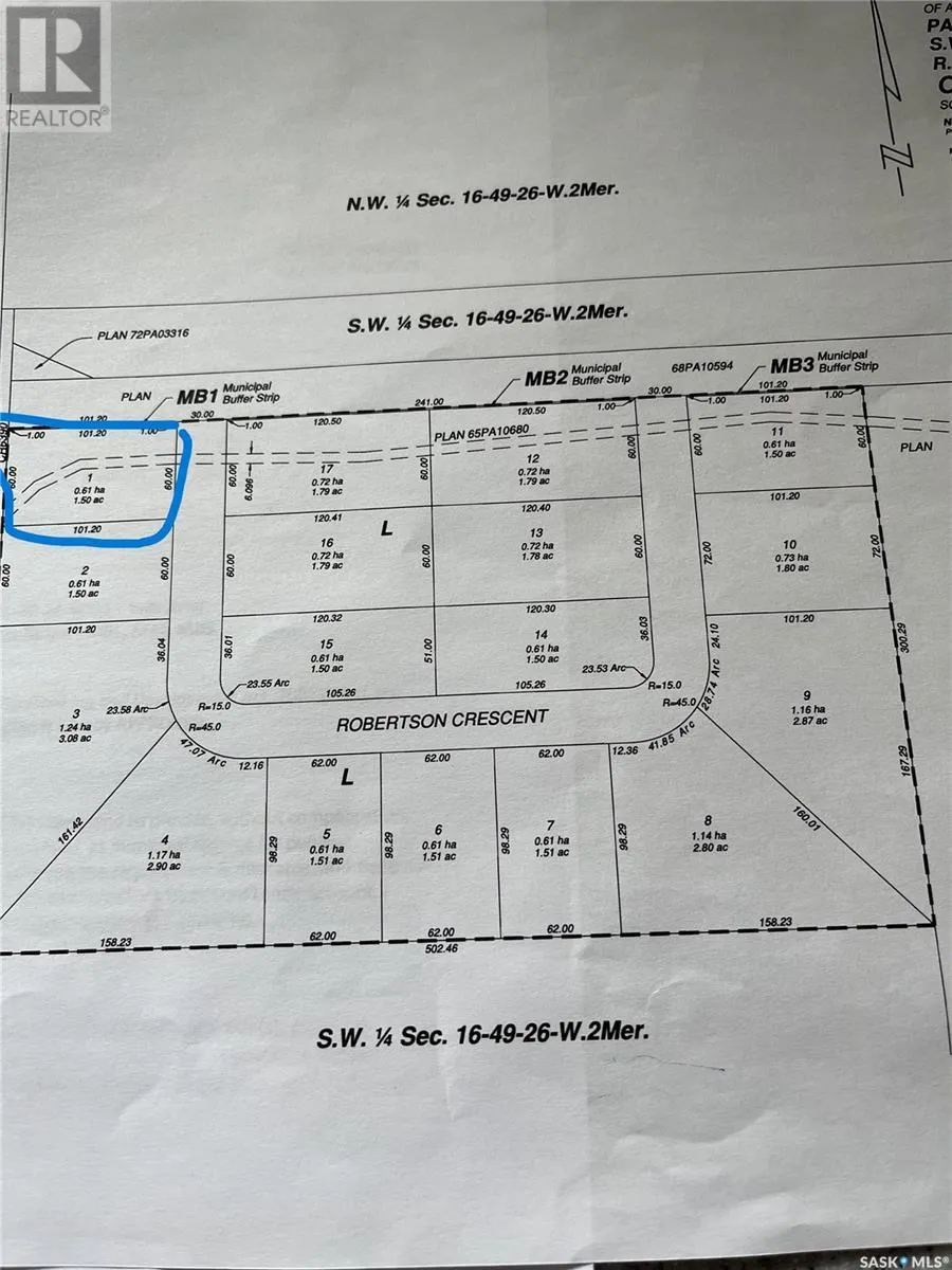 Unknown for rent: Lot 1 Roberston Crescent, Buckland Rm No. 491, Saskatchewan S6V 5R3