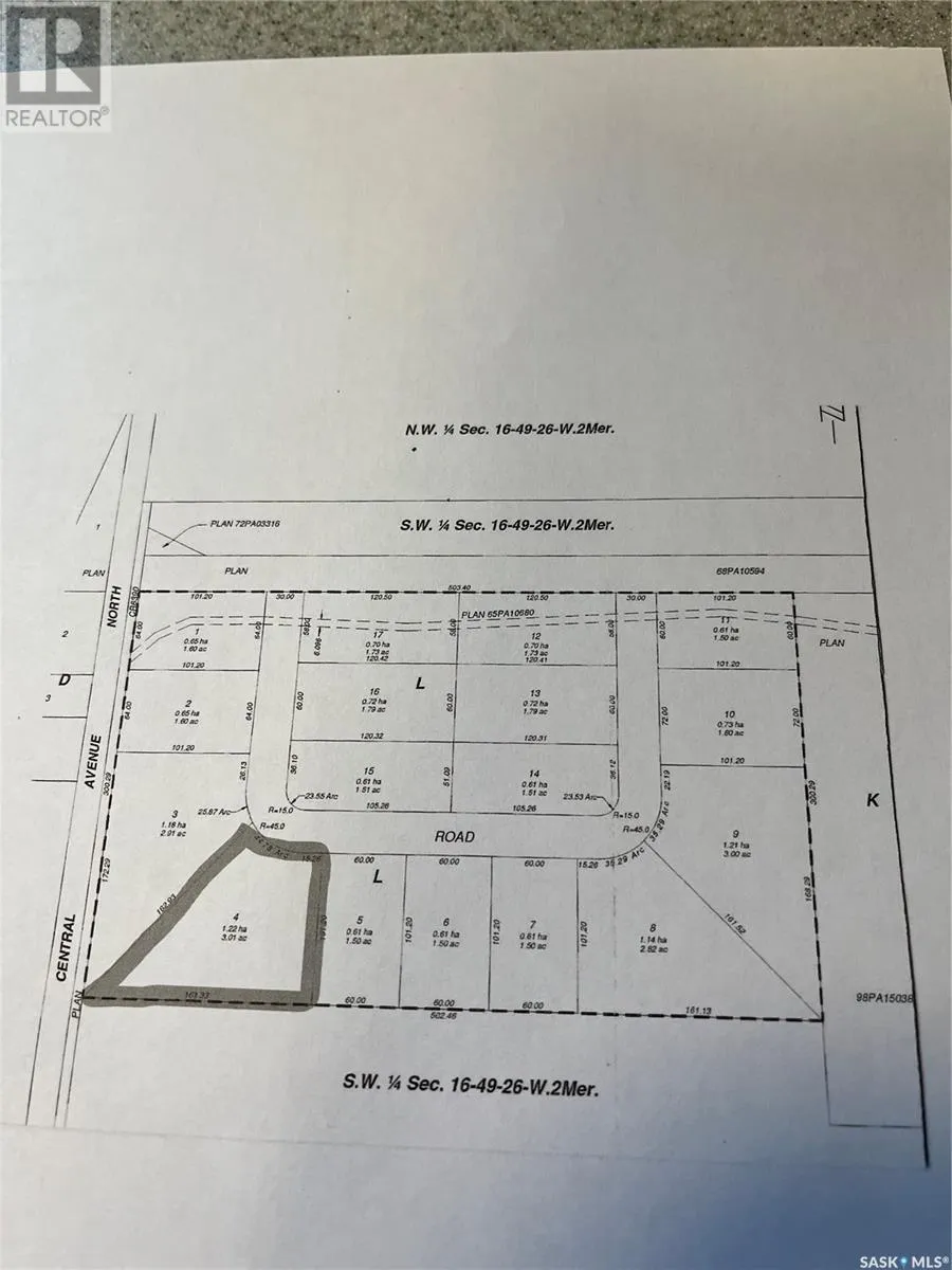 Unknown for rent: Lot 4 Robertson Crescent, Buckland Rm No. 491, Saskatchewan S6V 5R3