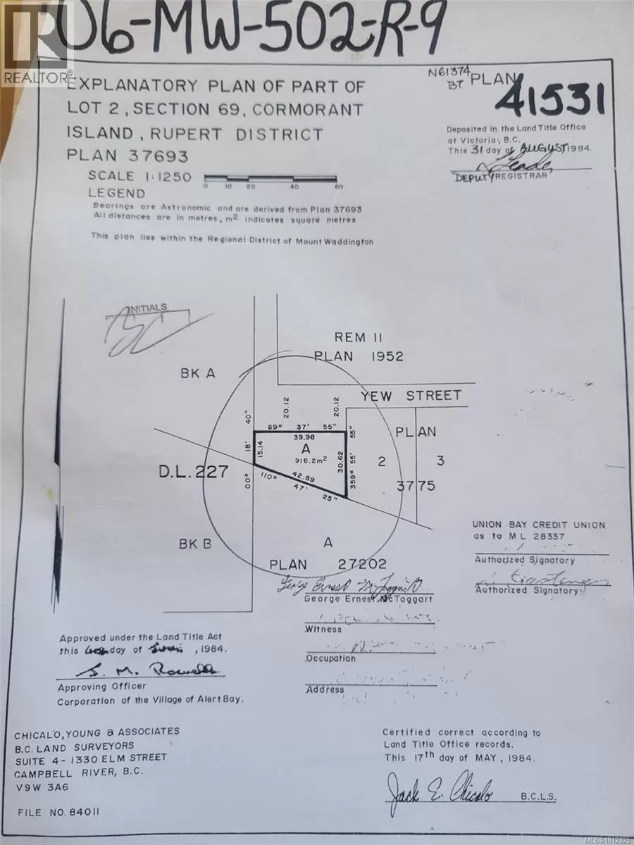 Lot A Yew St, Alert Bay, British Columbia V0N 1A0