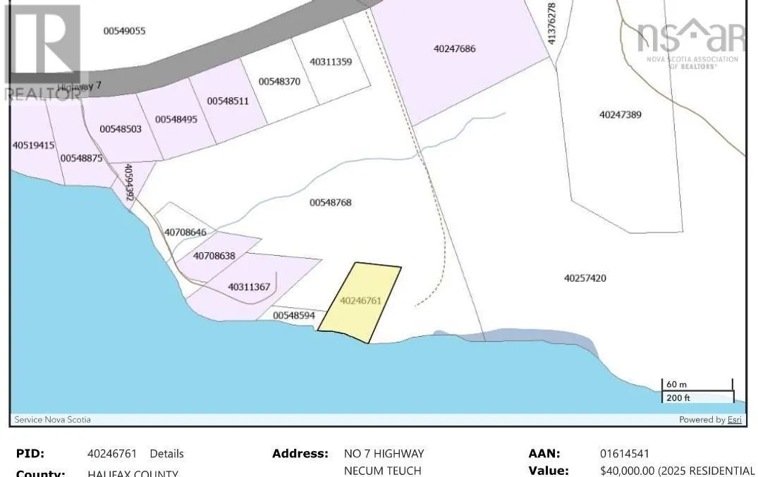 Lot Highway 7, Necum Teuch, Nova Scotia B0J 2K0