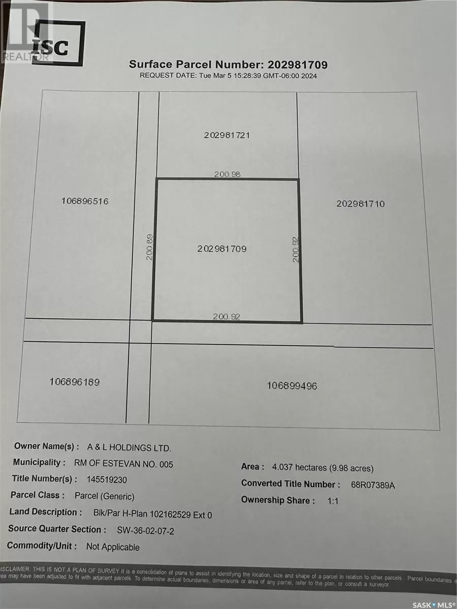 Unknown for rent: Rural Address, Estevan Rm No. 5, Saskatchewan S0C 0M0