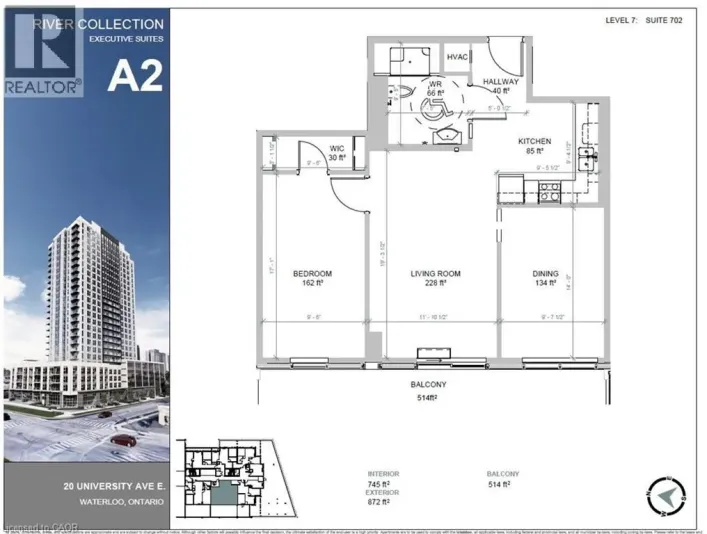 20 UNIVERSITY Avenue E Unit# 702, Waterloo