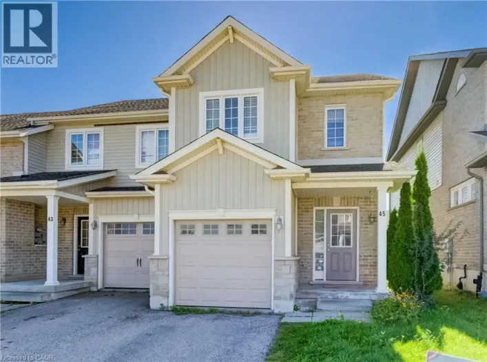 Row / Townhouse for rent: 45 ROCKCLIFFE Drive, Kitchener