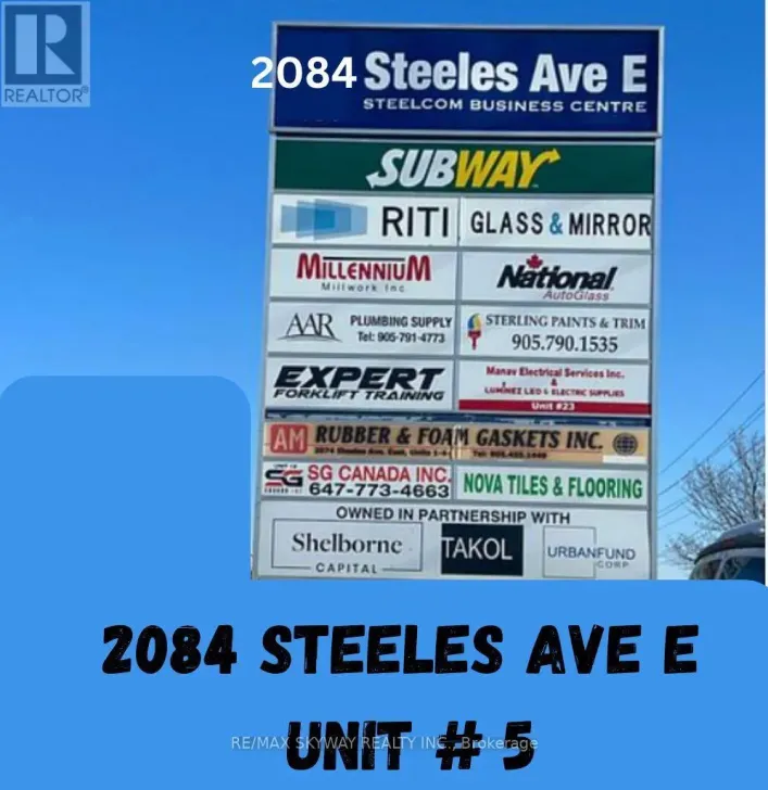 Retail for sale: 5 - 2084 STEELES AVENUE, Brampton