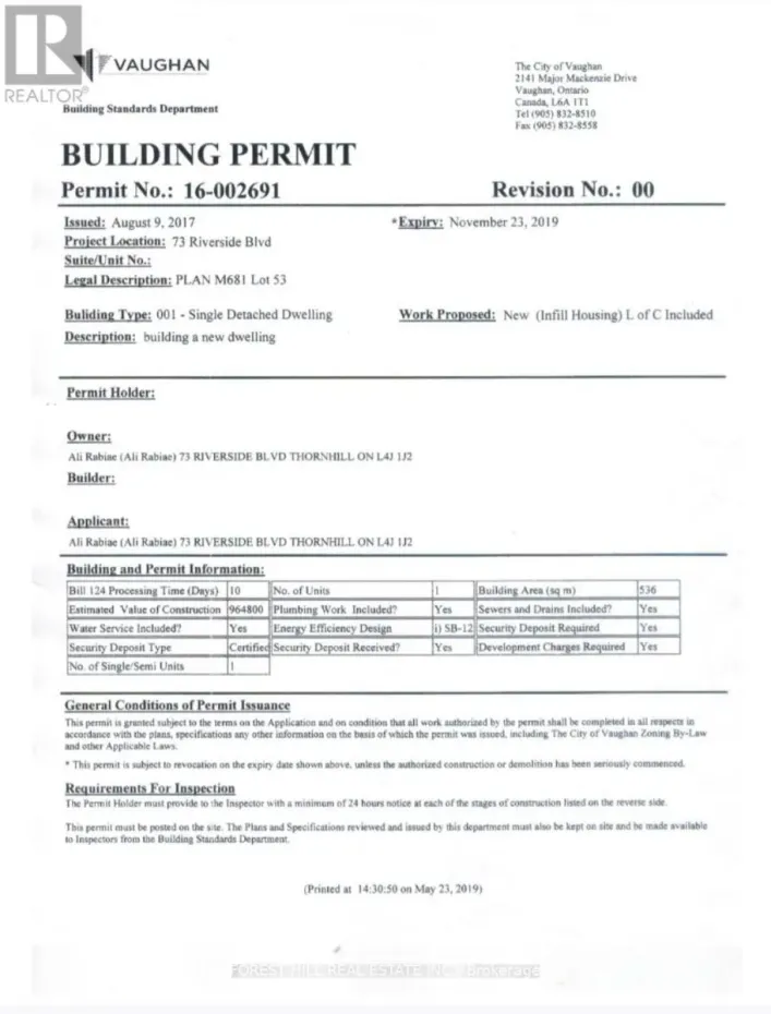 73 RIVERSIDE BOULEVARD, Vaughan